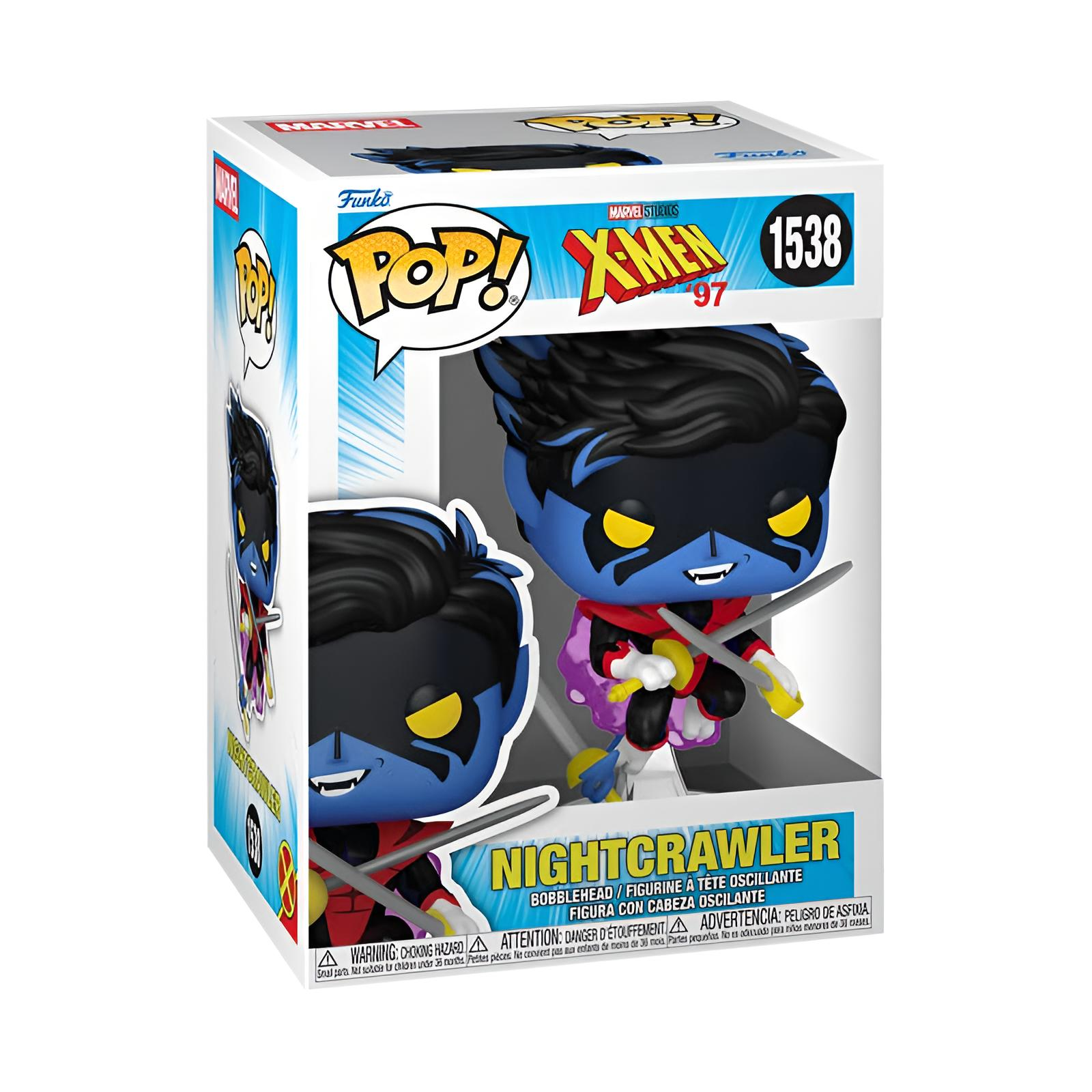 Figura Funko Pop de Nightcrawler de Marvel X-Men en su caja original.