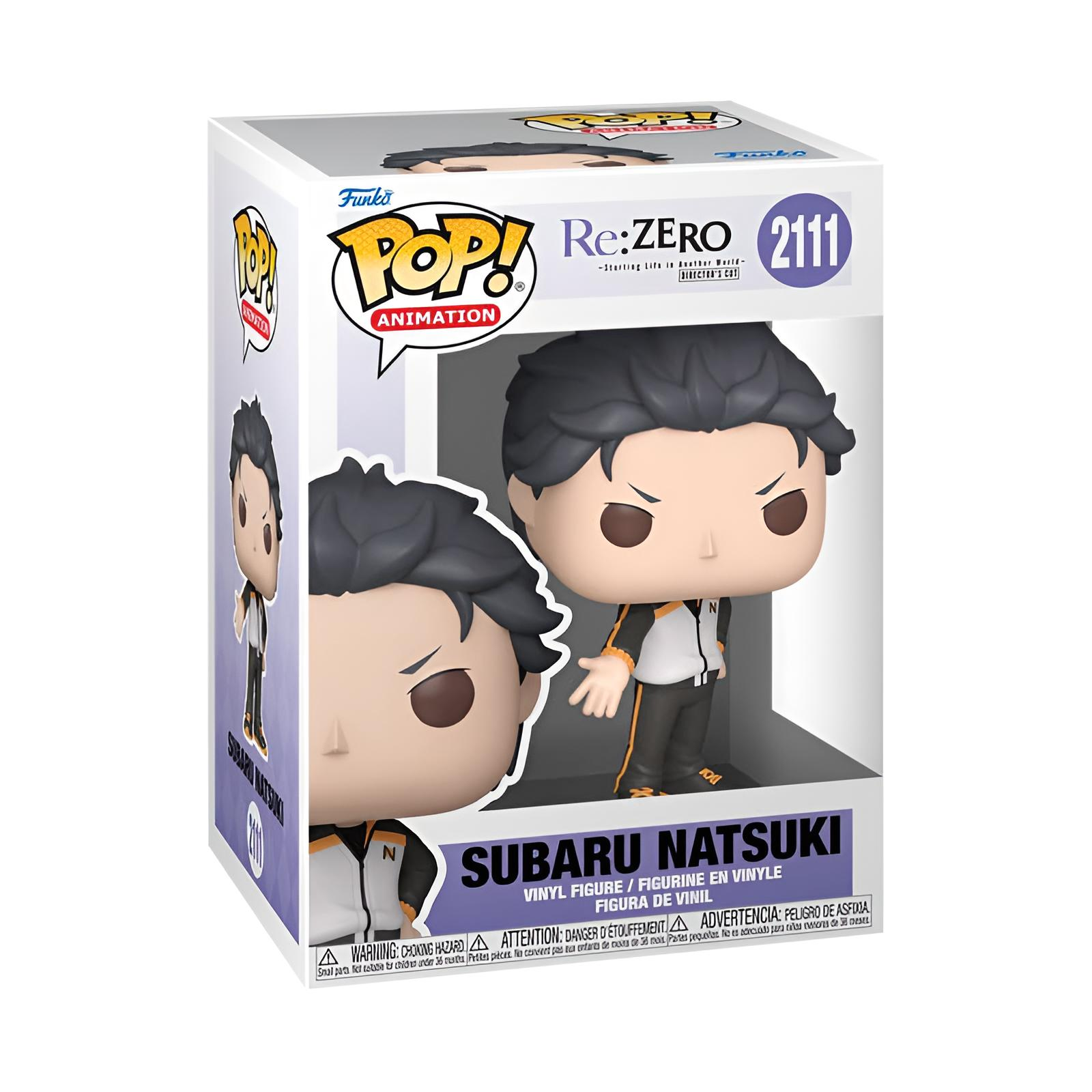 Funko Pop Animation Figur von Subaru Natsuki aus Re:Zero in einer Fensterbox.