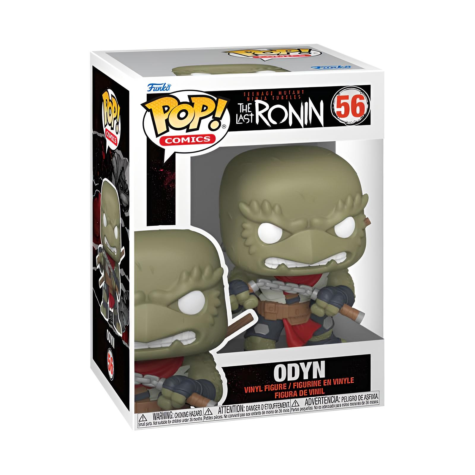 Figura de vinilo Odyn Funko Pop número 56 dentro de una caja de coleccionista.