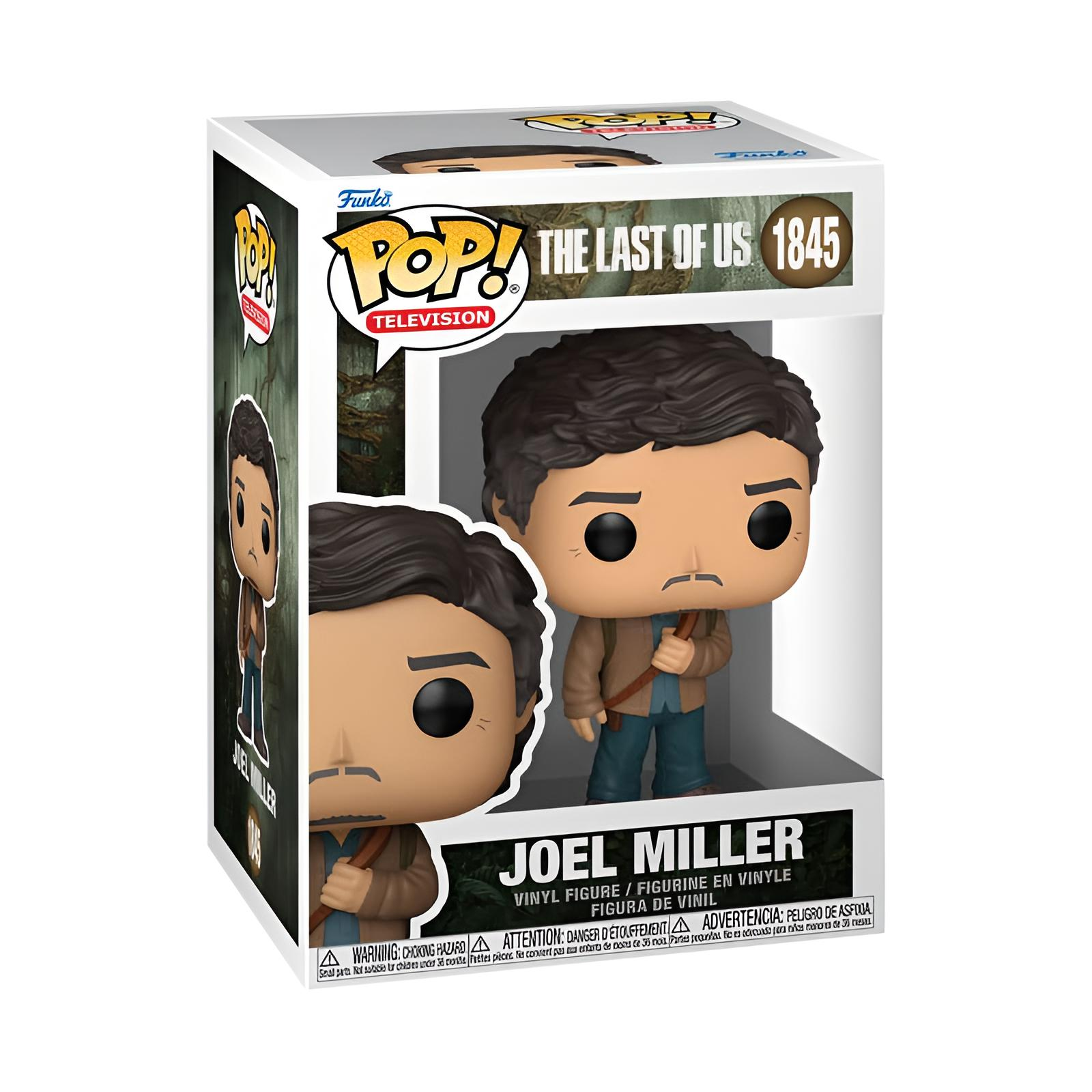 Figura de vinilo Funko Pop de Joel Miller dentro de su caja original con la marca The Last of Us.