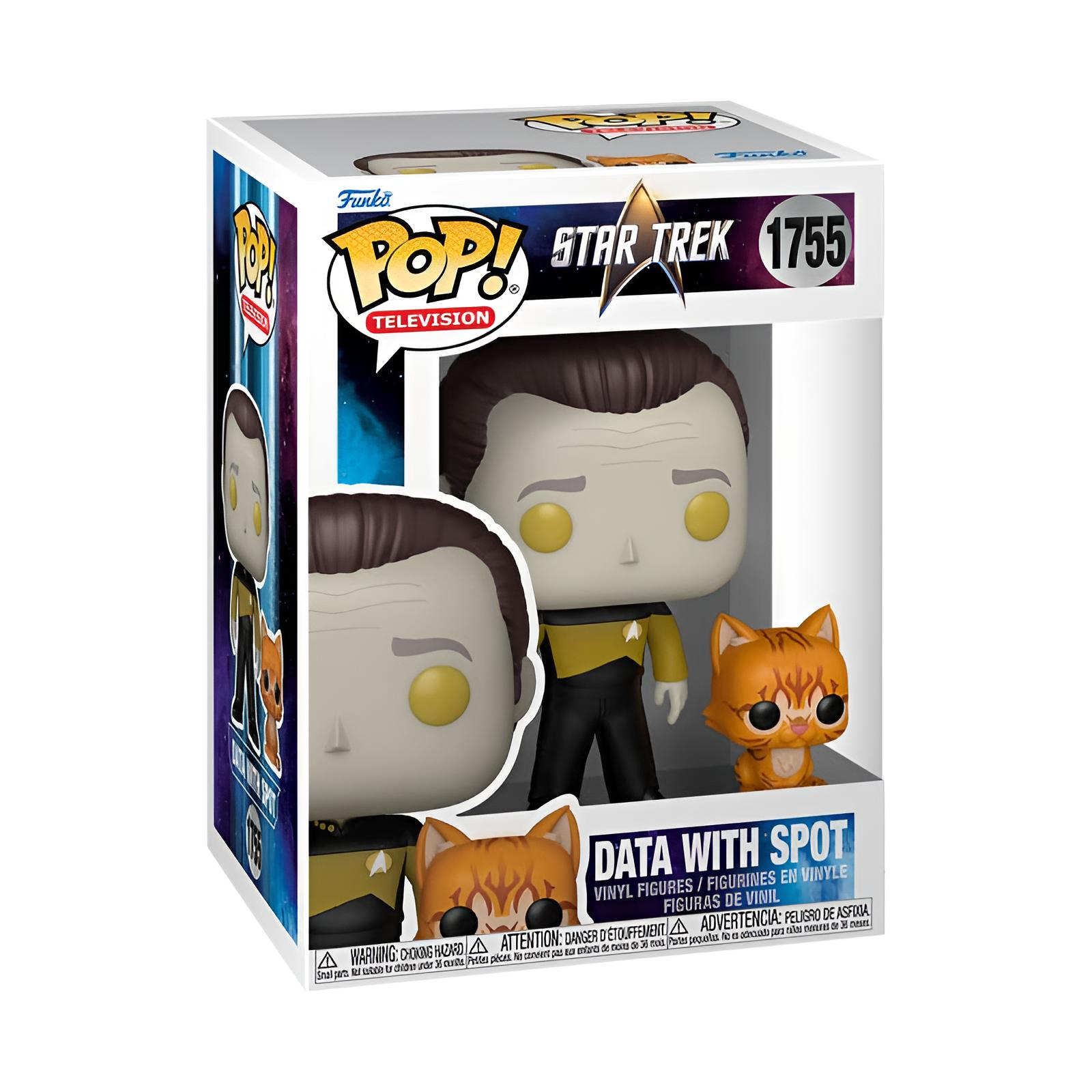 Figura de vinilo Funko Pop Star Trek Data con Spot en caja.