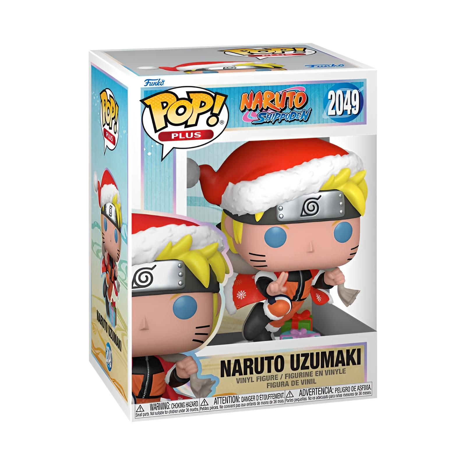 Figura de vinilo Funko Pop de Naruto Uzumaki con disfraz de Papá Noel en caja.