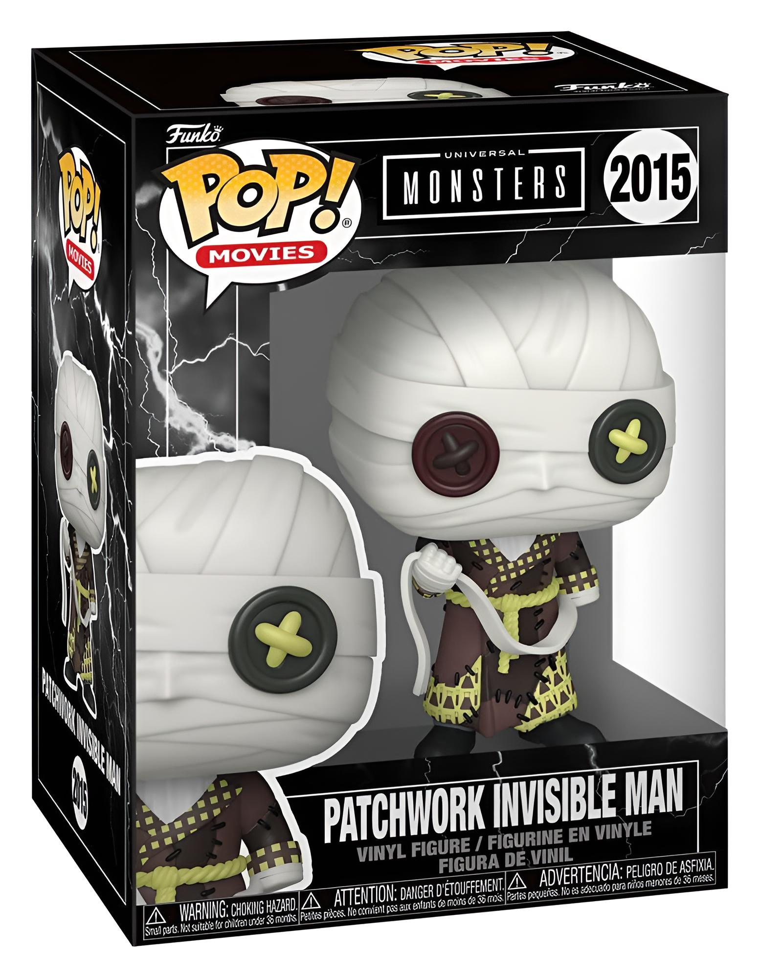 Figura de vinilo Pop! Movies Universal Monsters Patchwork Invisible Man en caja.