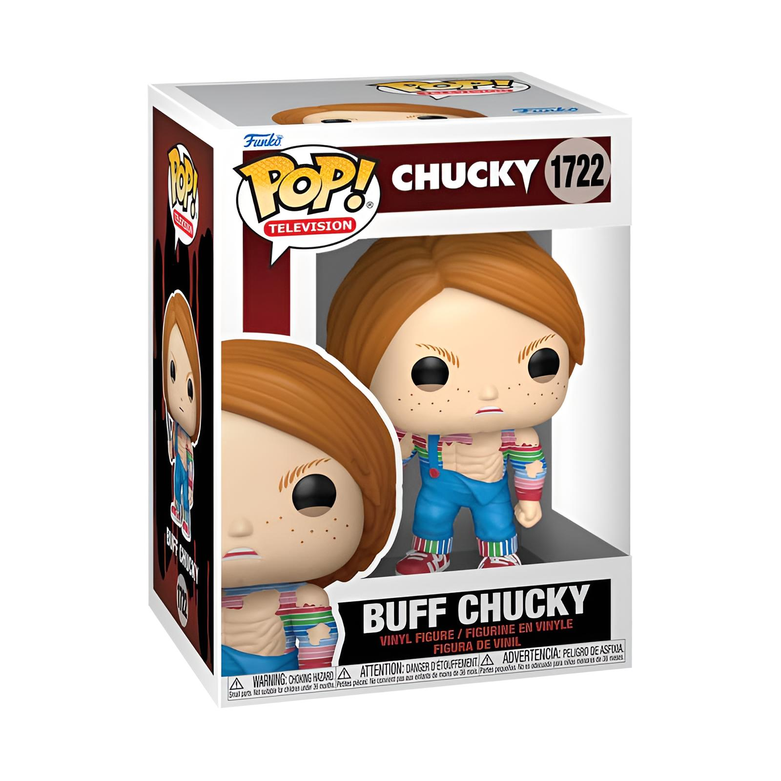 Figura de vinilo Funko Pop de Buff Chucky en una caja de coleccionista.