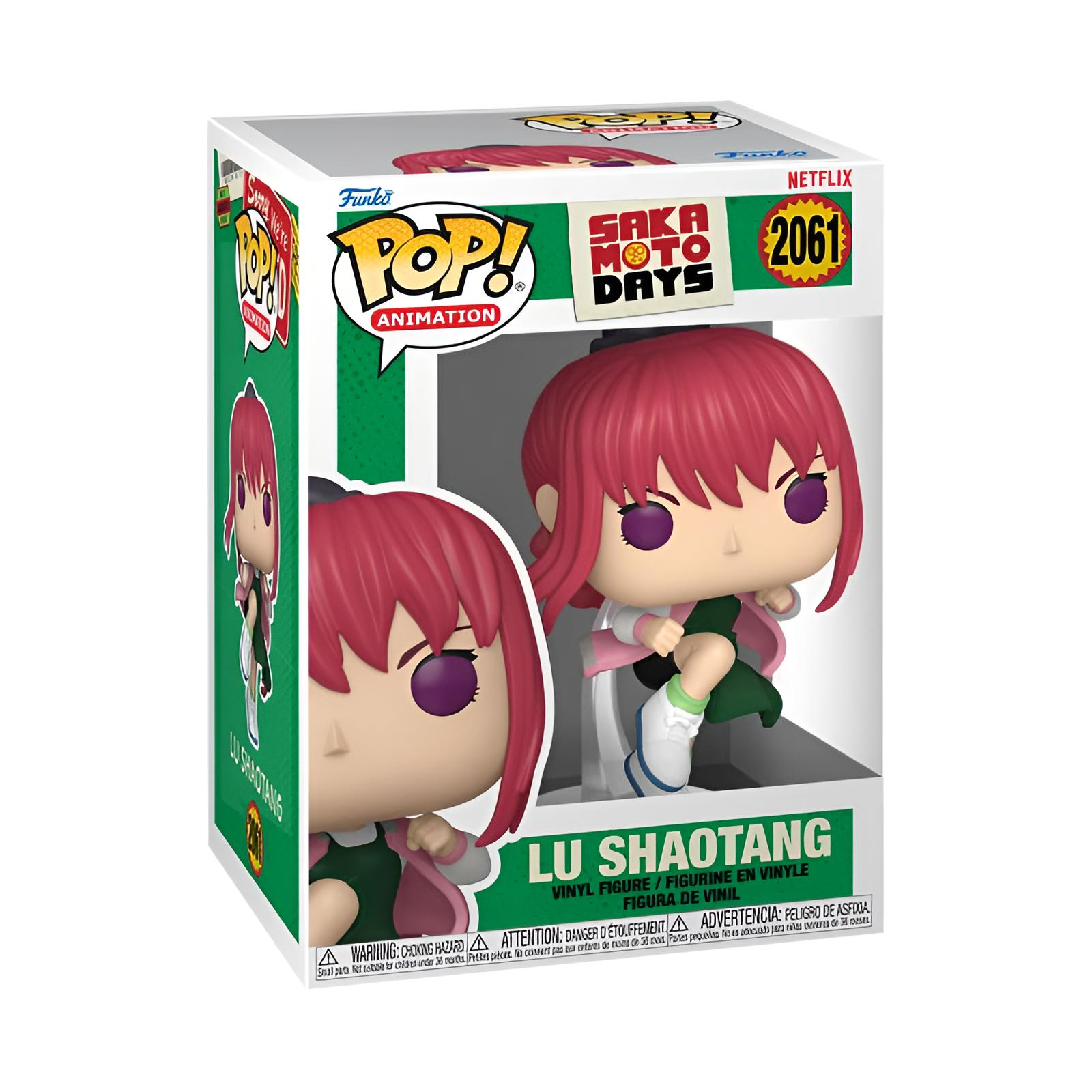 Sakamoto Days Lu Shaotang Funko Pop Figur in einer grün-wei ßen Sammlerbox.