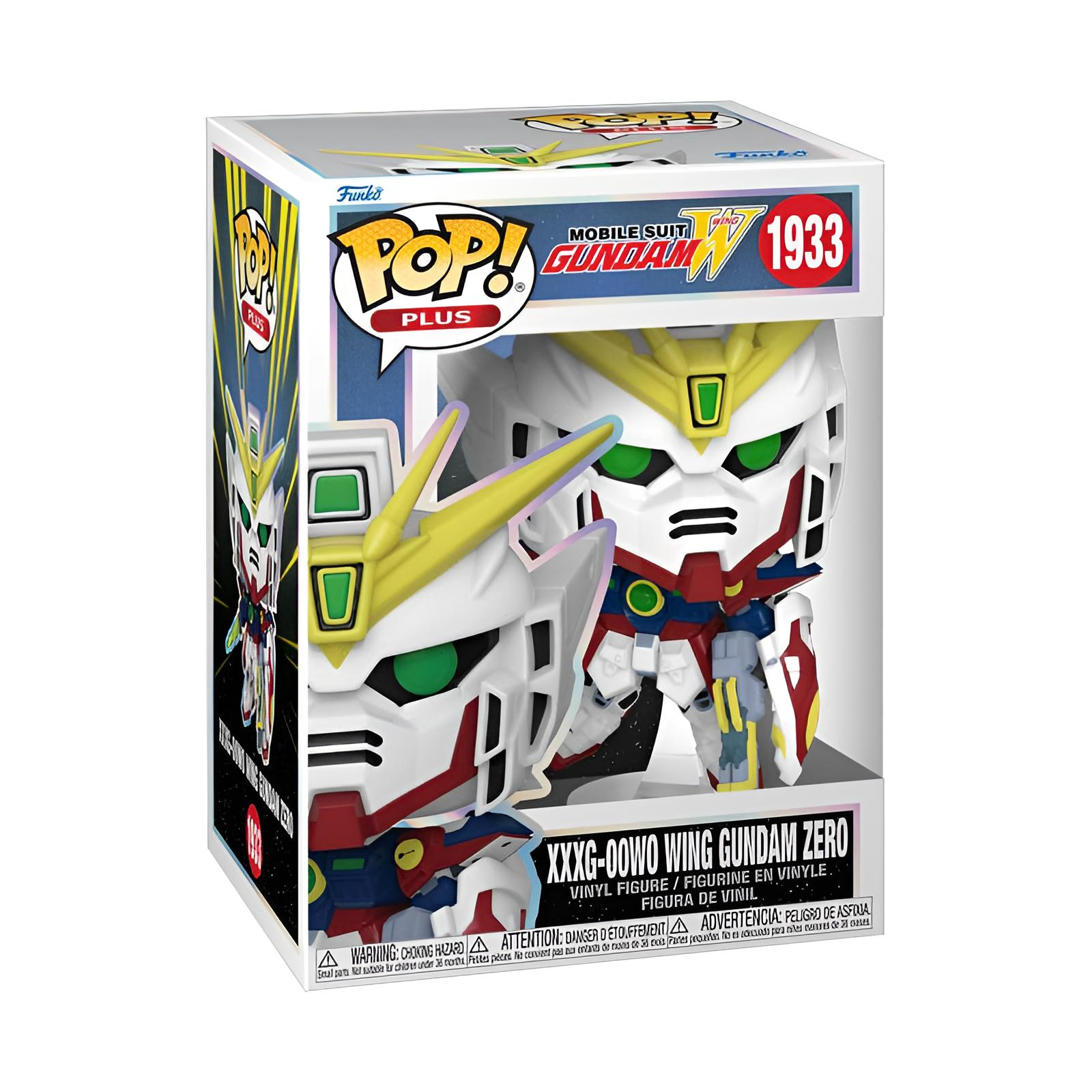Una figura de vinilo Funko Pop Plus de Wing Gundam Zero en su caja numerada.