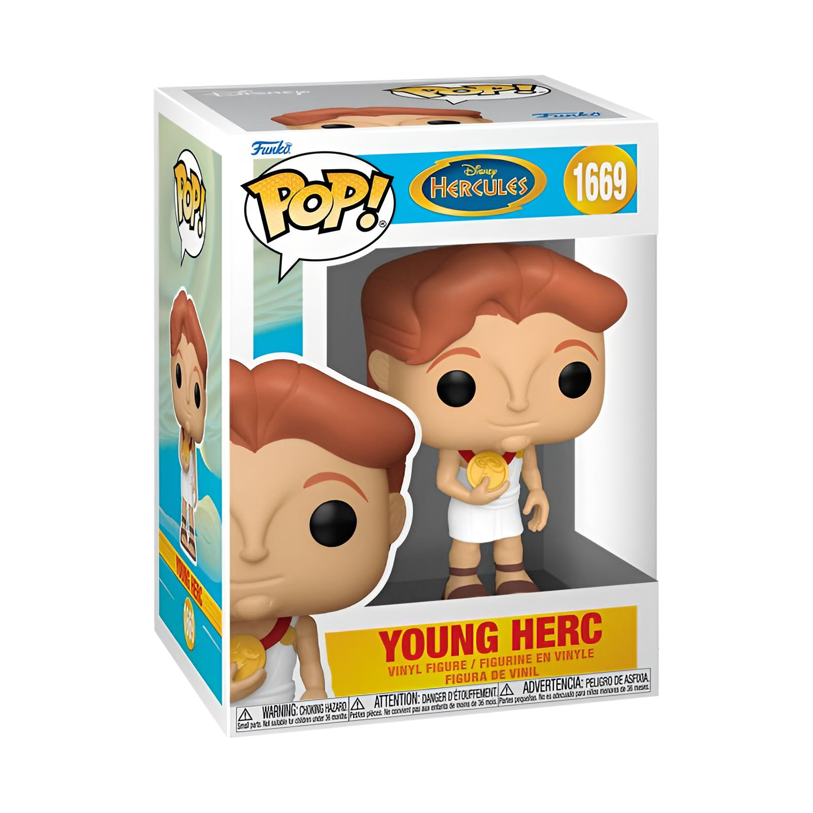 Figurine en vinyle Funko Pop de Young Herc de Disney Hercules en boîte.