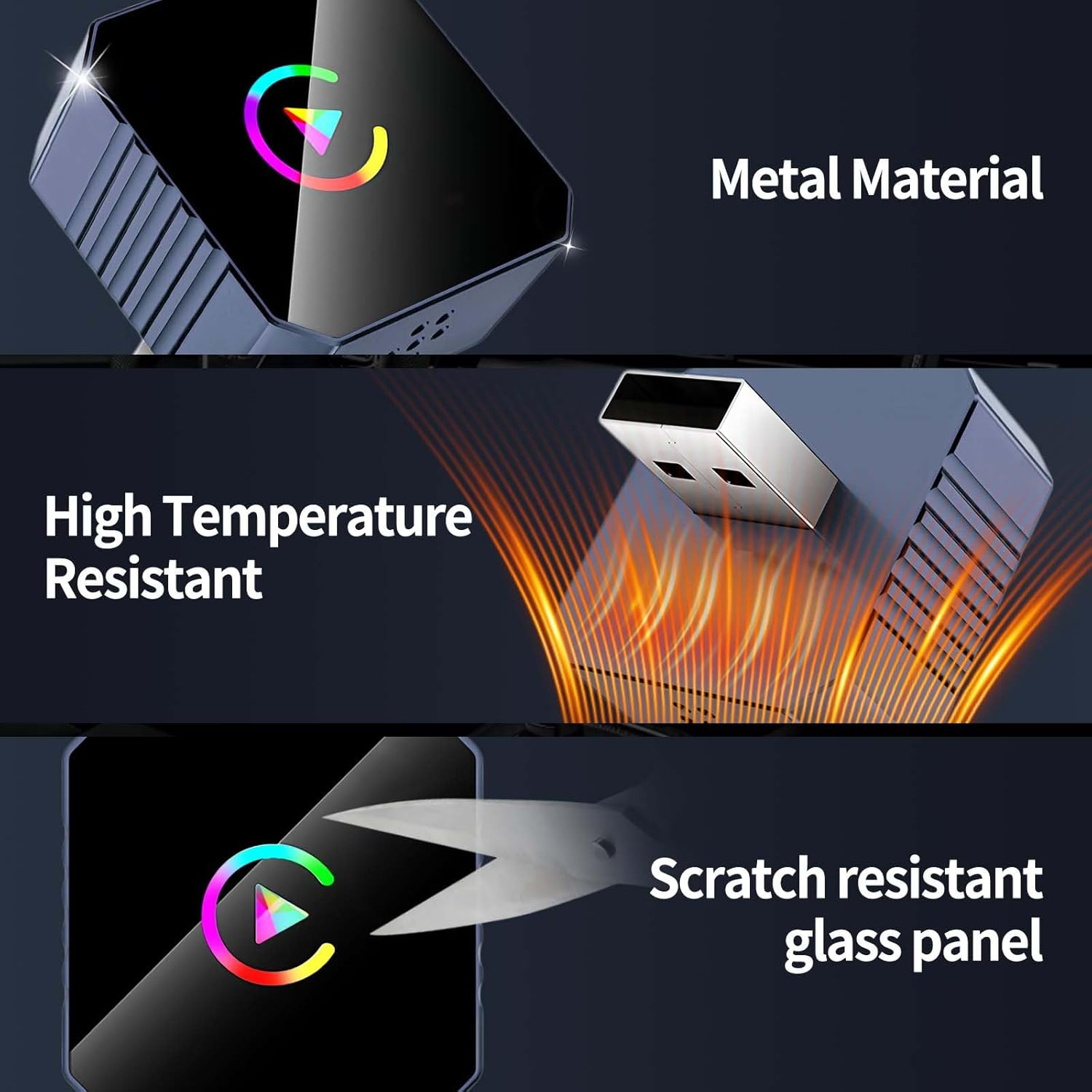 Produktmerkmale: Metallmaterial, hitzebeständig und kratzfeste Glasplatte.