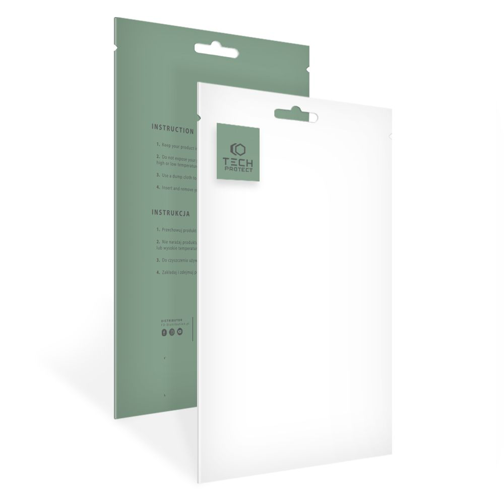 Zwei Produktverpackungen mit grünem Hintergrund und Tech-Protect-Logo.
