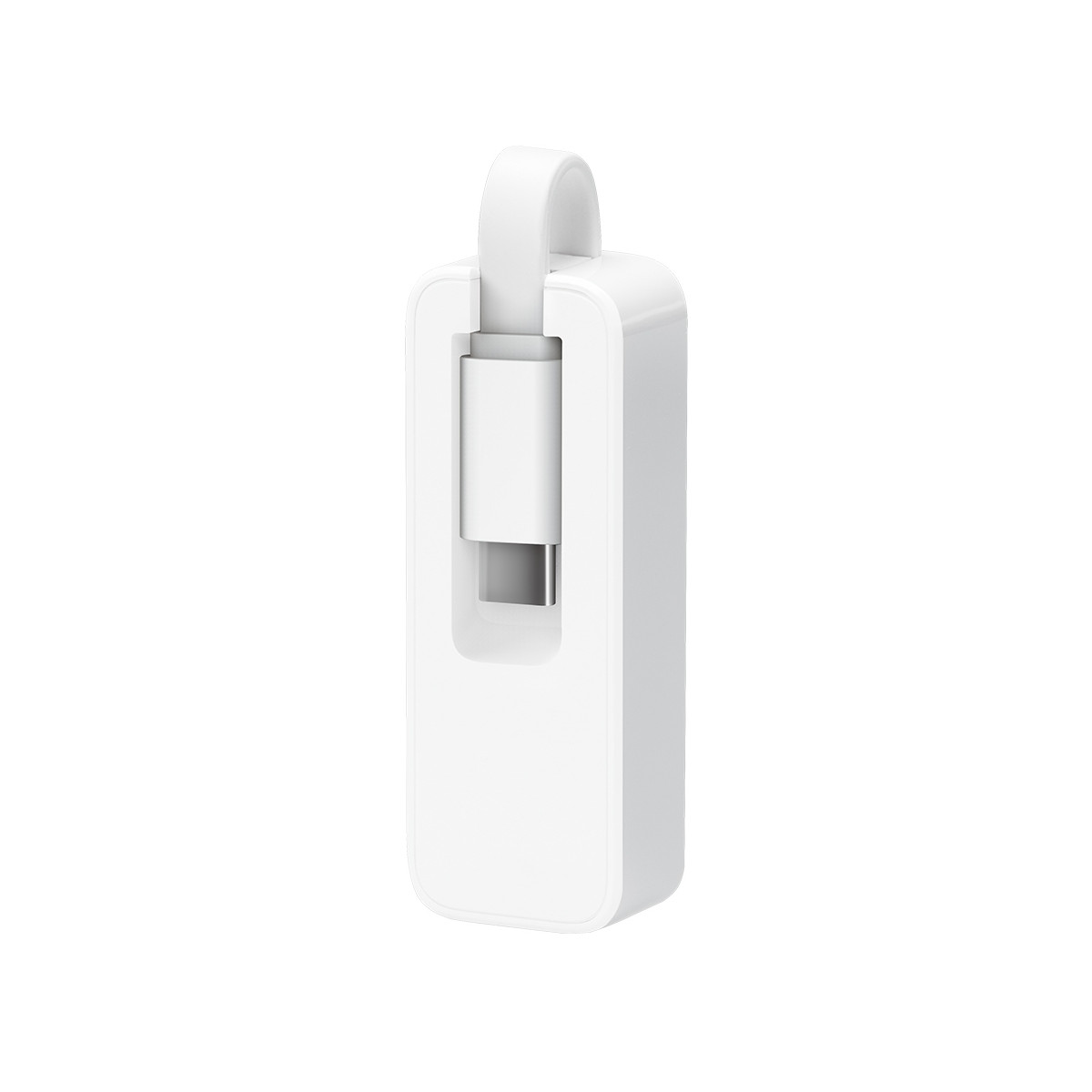 Ein weißes USB-C-Kabel mit integriertem Halter.