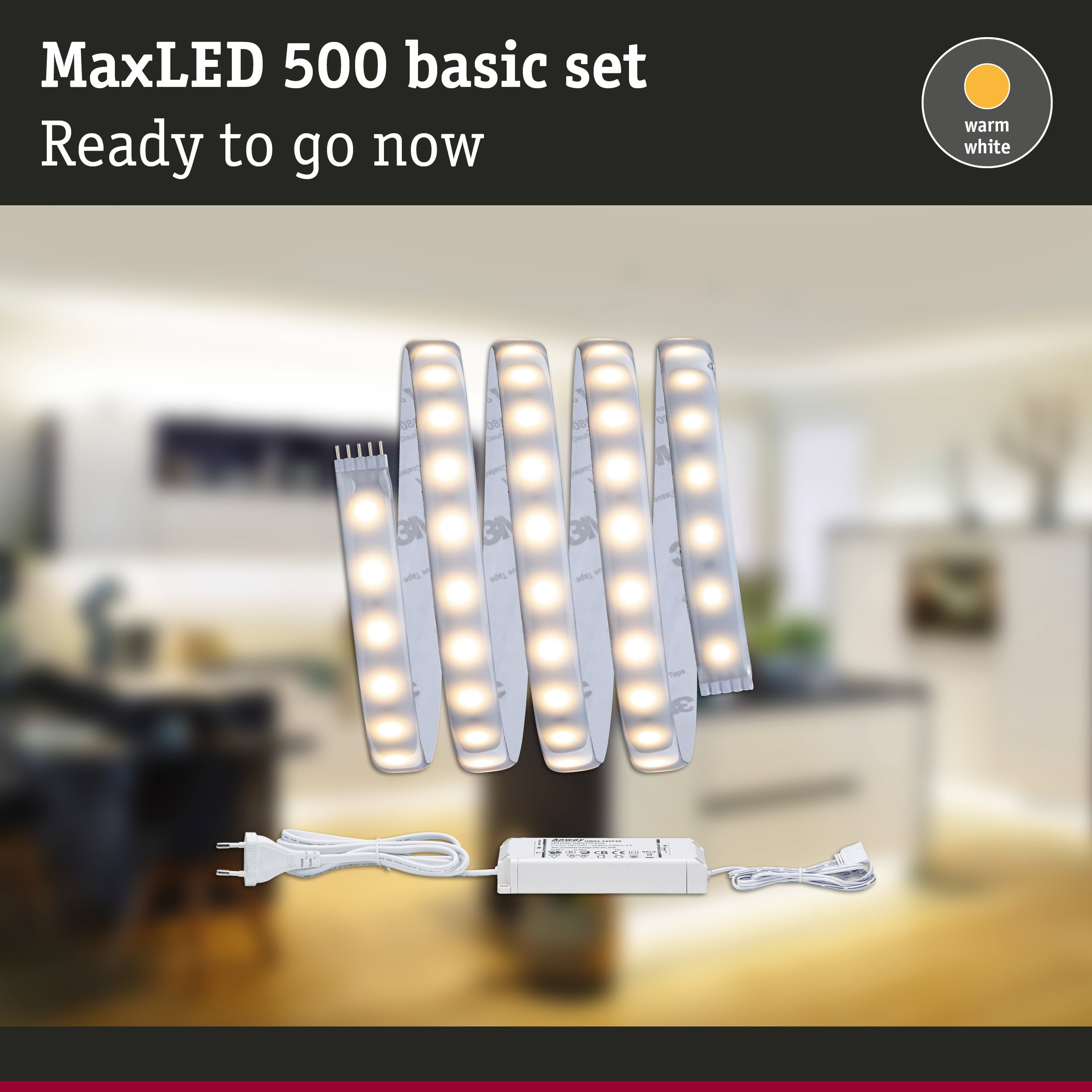MaxLED 500 Basis-Set in einem beleuchteten Raum.