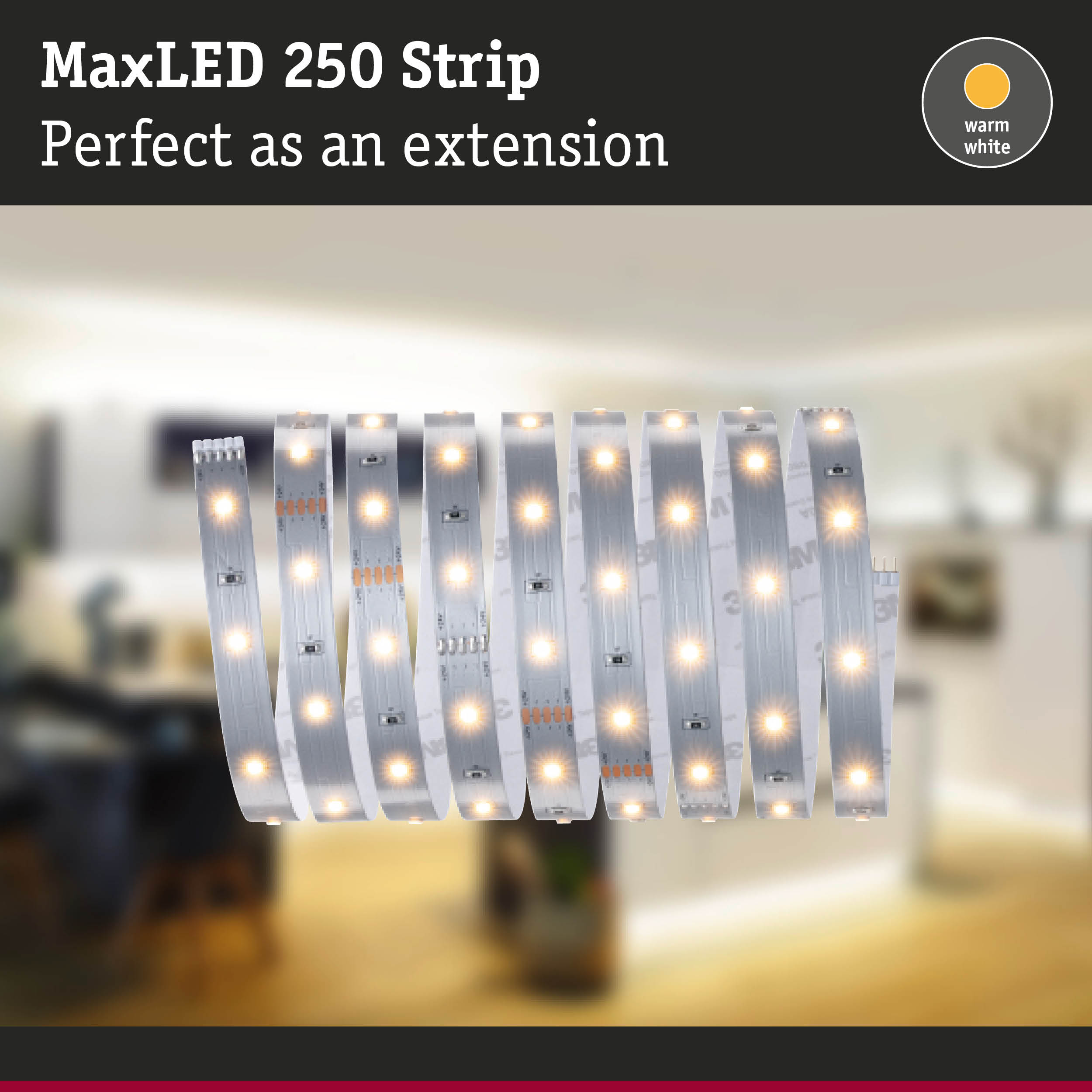 MaxLED 250 Streifen in warmweiß, ideal als Erweiterung.