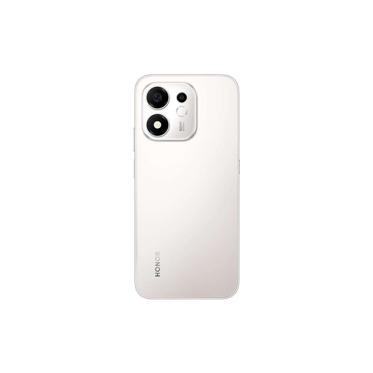 Rückseite eines silbernen Honor-Smartphones mit einer zweifach-Kamera und dem Markennamen.