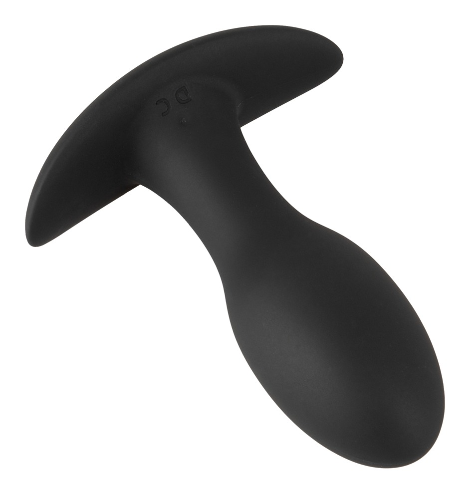 Ein glattes, schwarzes Wellness-Accessoire in T-Form auf einem weißen Hintergrund.