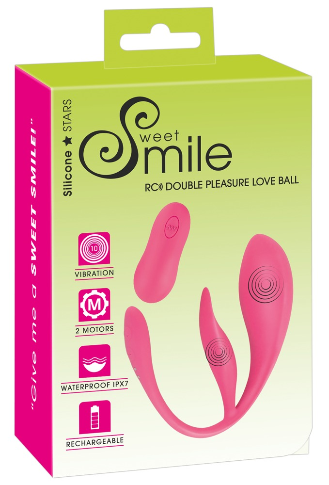 Verpackung für einen rosa Sweet Smile Liebesball mit Funktionen an der Seite.