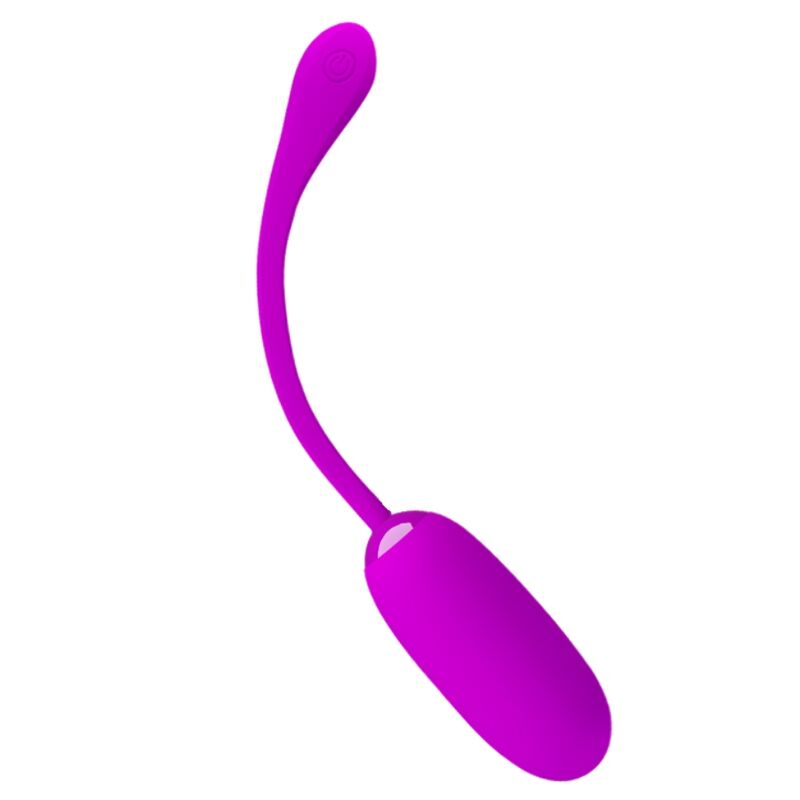 Ein längliches, magentarot-farbenes Wellness-Gerät mit einer flexiblen Schlaufe und einem ovalen Ende auf weißem Hintergrund.