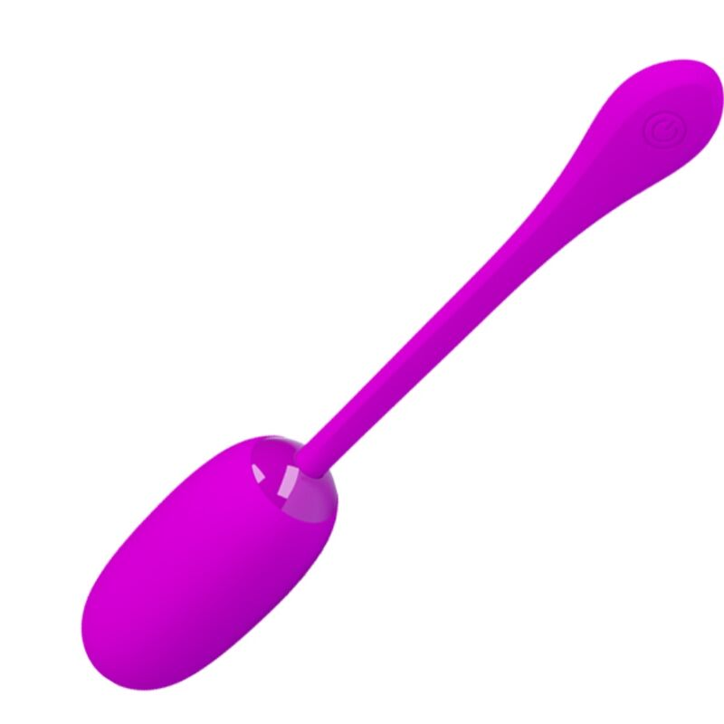 Ein glatter, pinker Wellness-Stab mit einem ovalen Ende und einem langen Griff auf einem weißen Hintergrund.