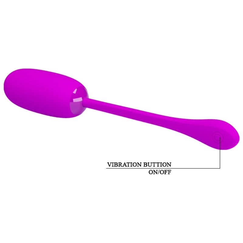 Ein violettes Massagegerät mit einem runden Ende, langem Griff und einer Ein- und Ausschaltfläche.