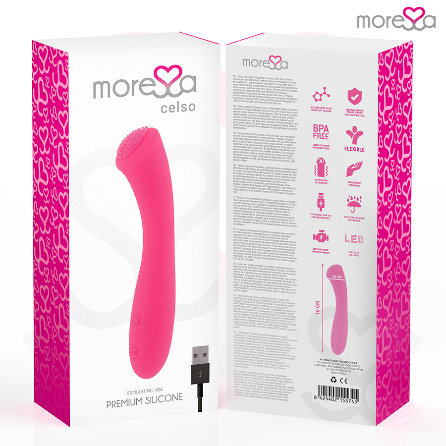 Rosa Vibrator in weißer Produktverpackung mit Markenlogo.