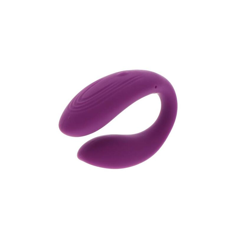 Un producto de bienestar morado y curvado sobre fondo blanco.