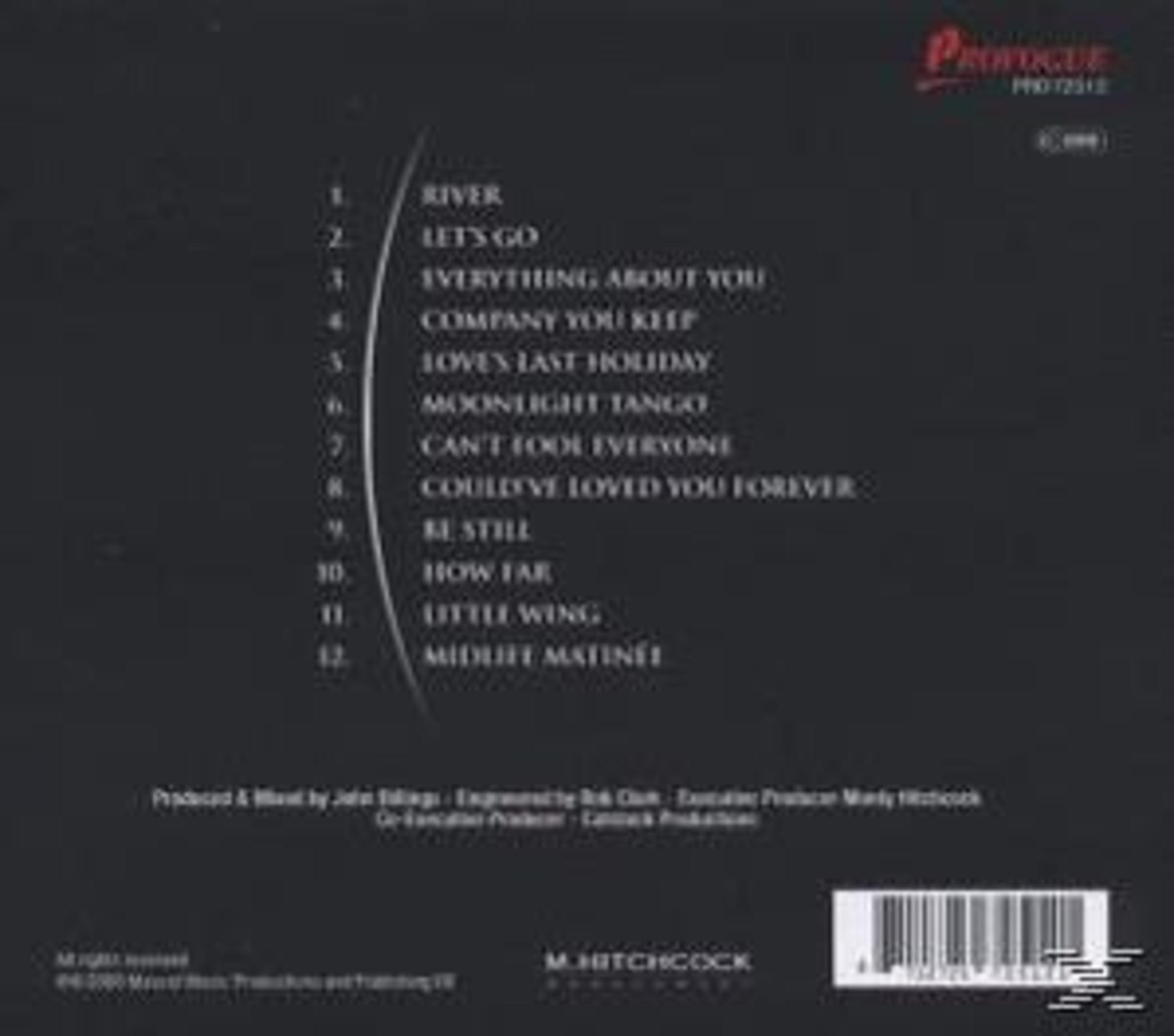 Schwarze CD-Rückseite mit weißer Tracklist, Barcode unten rechts und rotem Provogue-Logo.