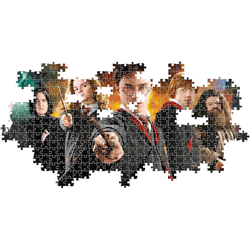 Ein Harry-Potter-Jigsaw-Puzzle zeigt Harry, Hermine, Ron, Snape und Hagrid.