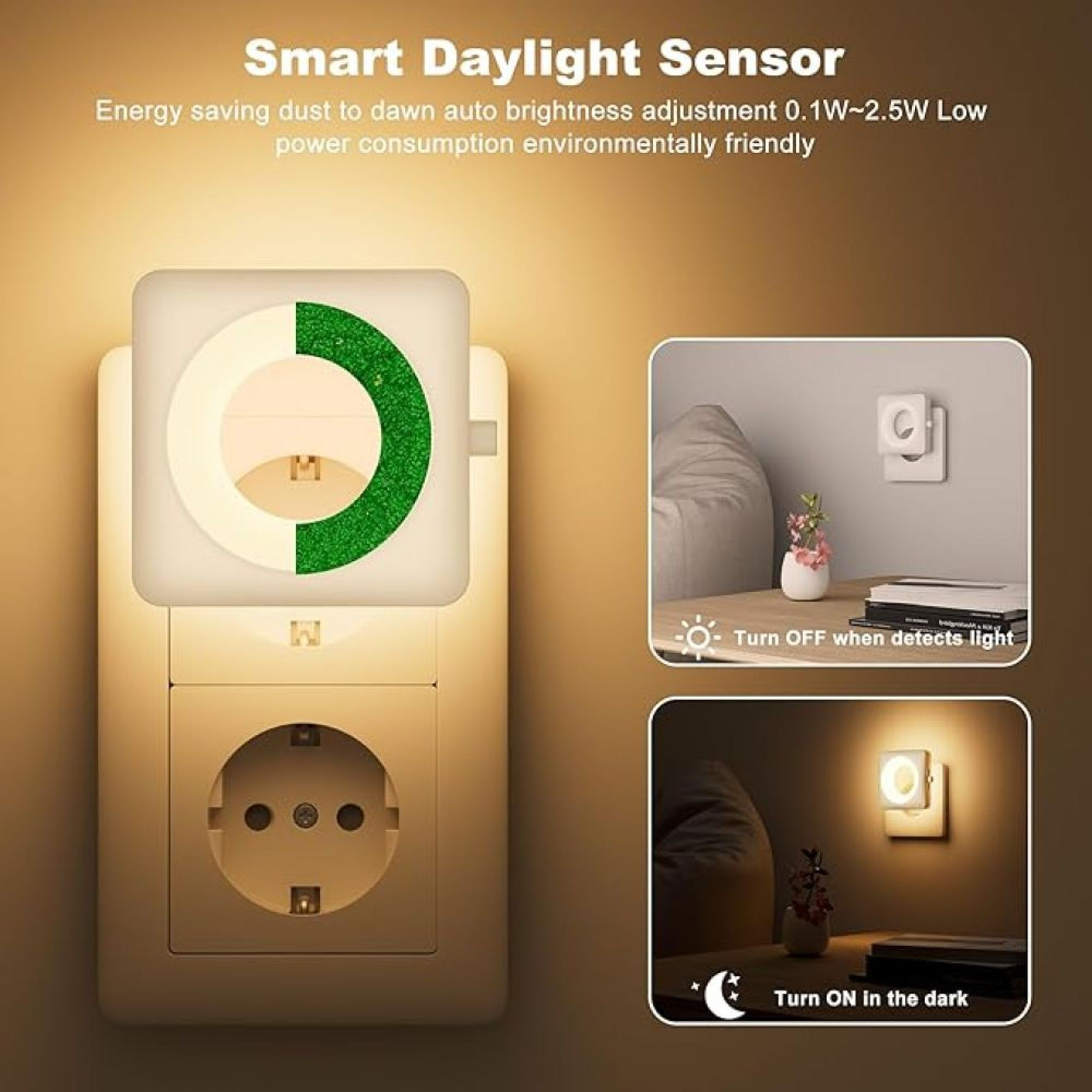 Intelligenter Tageslichtsensor, steuert die Helligkeit automatisch, schaltet sich im Dunkeln ein und im Licht aus.