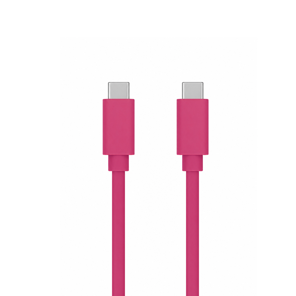 Zwei pinke USB-C-Kabel auf weißem Hintergrund.