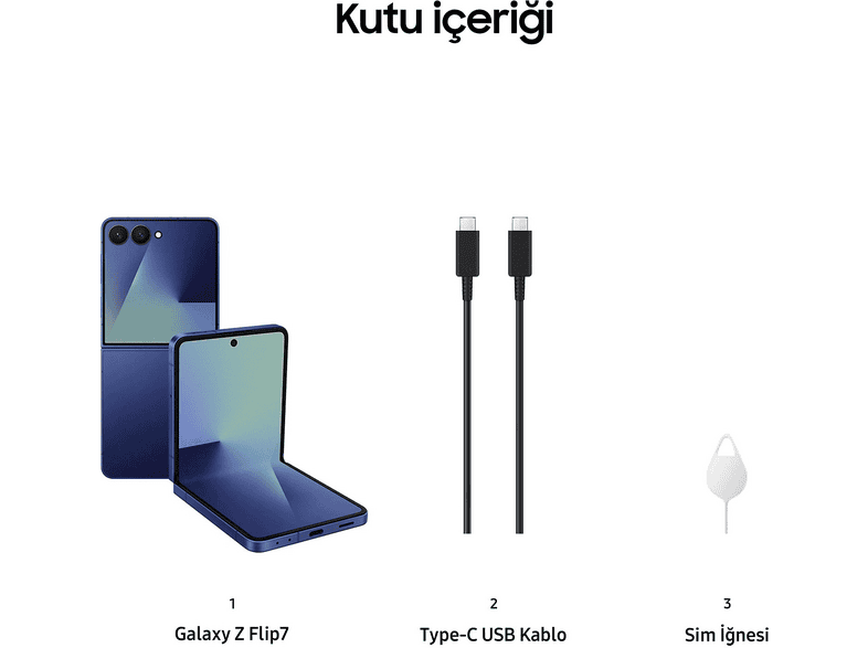 7福 SAMSUNG Galaxy Z Flip 7 5G 12 GB 512 GB Akıllı Telefon Gölge
