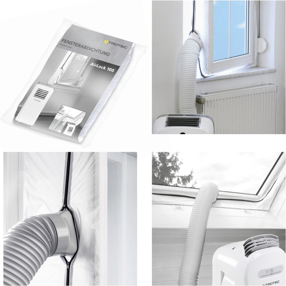Bir Trotec AirLock 100 pencere yalıtımı ambalajı ve kurulum örnekleri.