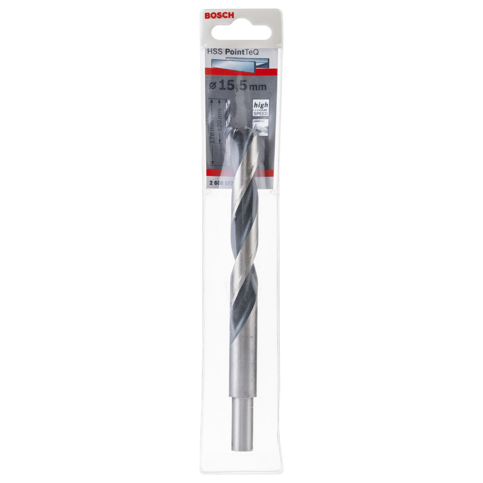 Wiertło do metalu Bosch HSS PointTeQ 15,5 mm w oryginalnym opakowaniu.