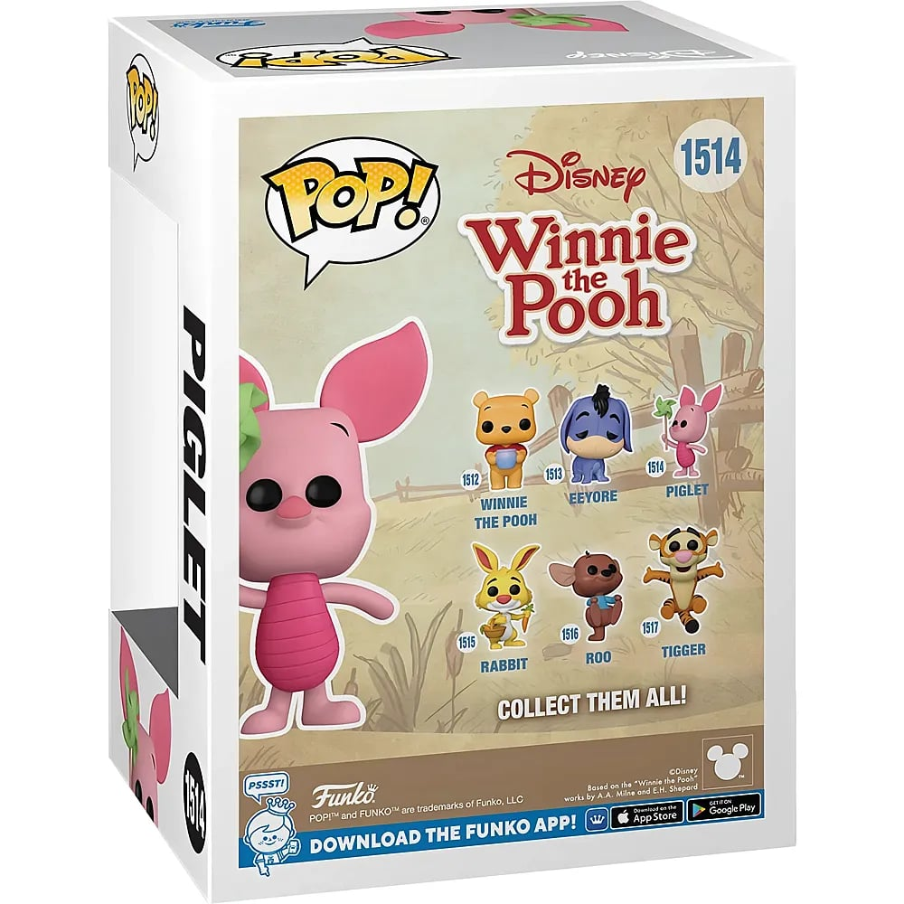 Empaque de Funko Pop Disney Winnie the Pooh mostrando a Piglet y otros personajes.