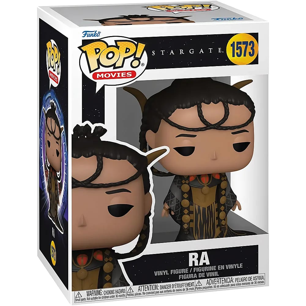 Figura de vinilo Funko Pop de Ra de Stargate en su caja.