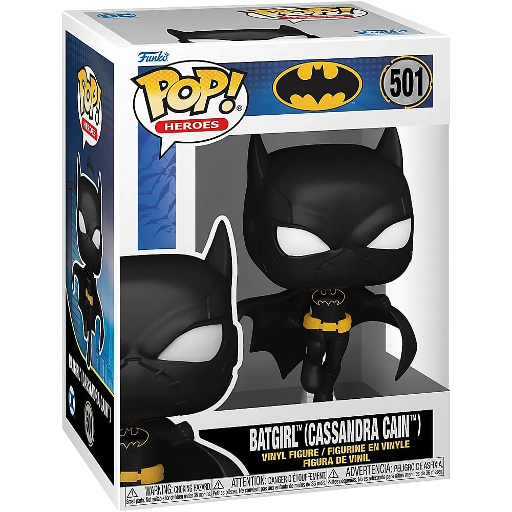 Figura de vinilo Funko Pop de Batgirl (Cassandra Cain) dentro de su caja de colección original.