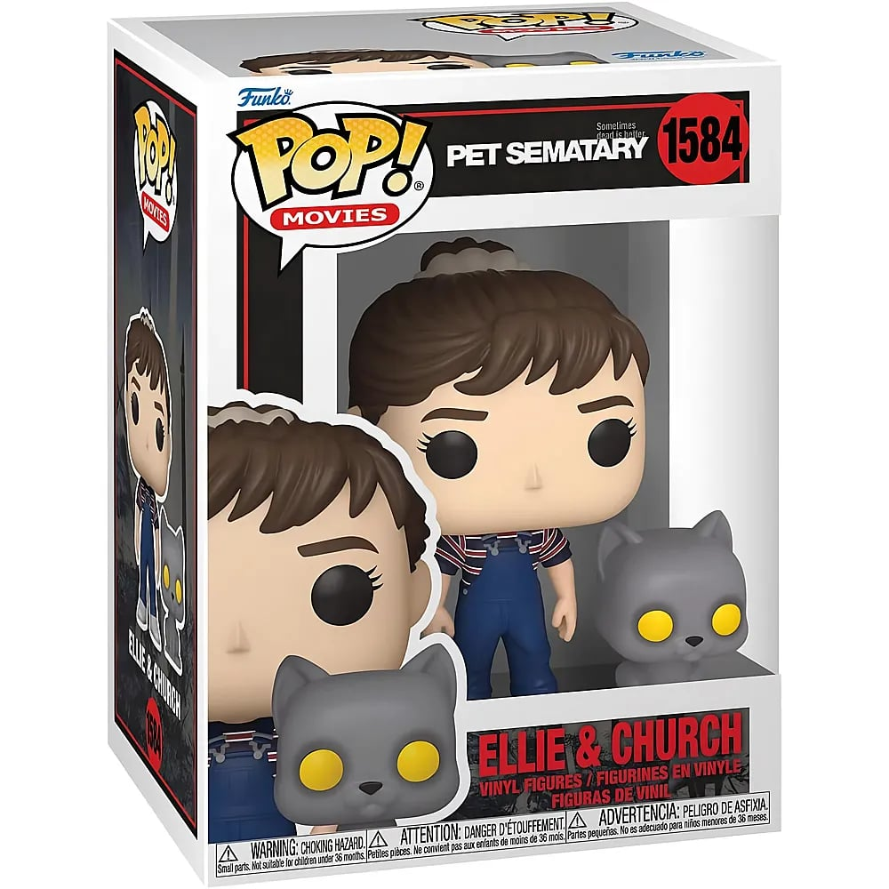 Figura Funko Pop! de Ellie y Church de Pet Sematary en su caja original.