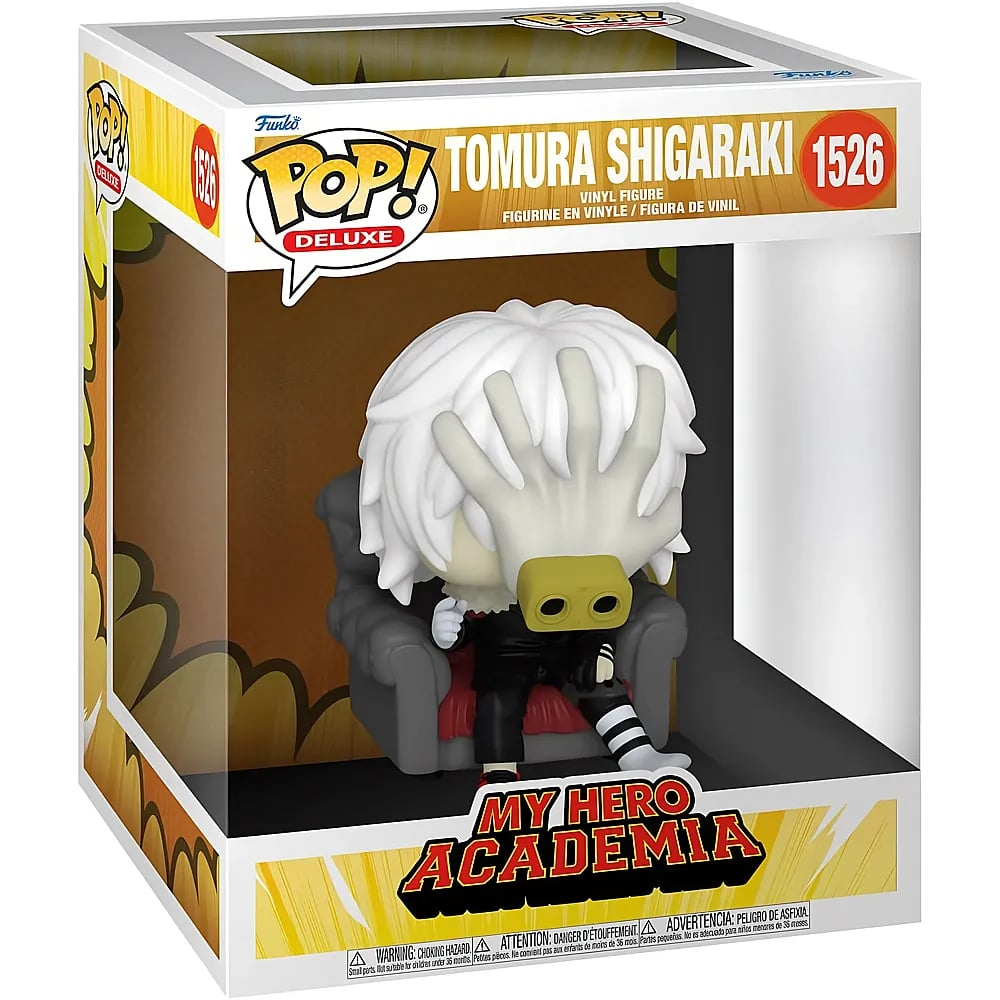 Figura de vinilo Funko Pop Deluxe de Tomura Shigaraki de My Hero Academia en su caja.