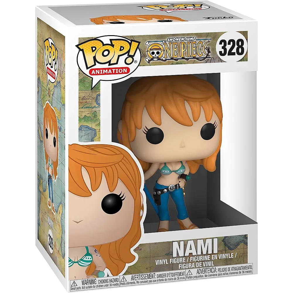 Figurka winylowa Nami Funko Pop w pudelku z logo One Piece.