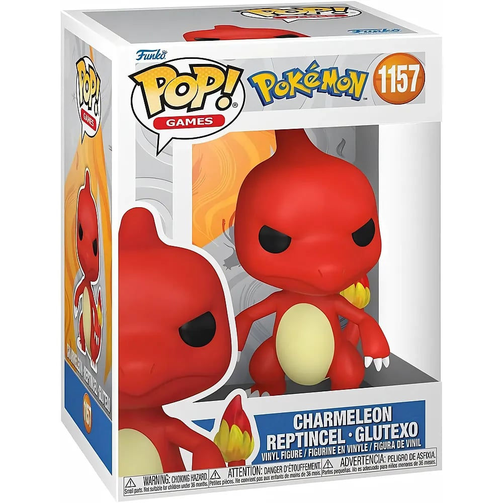 Figura de vinilo Funko Pop Charmeleon en su caja original con diseño de Pokémon.