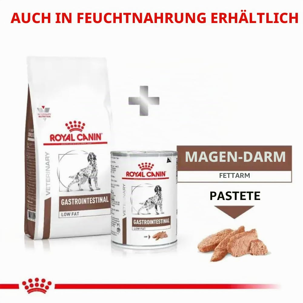 Karma dla psów Royal Canin Gastrointestinal Low Fat sucha i mokra.