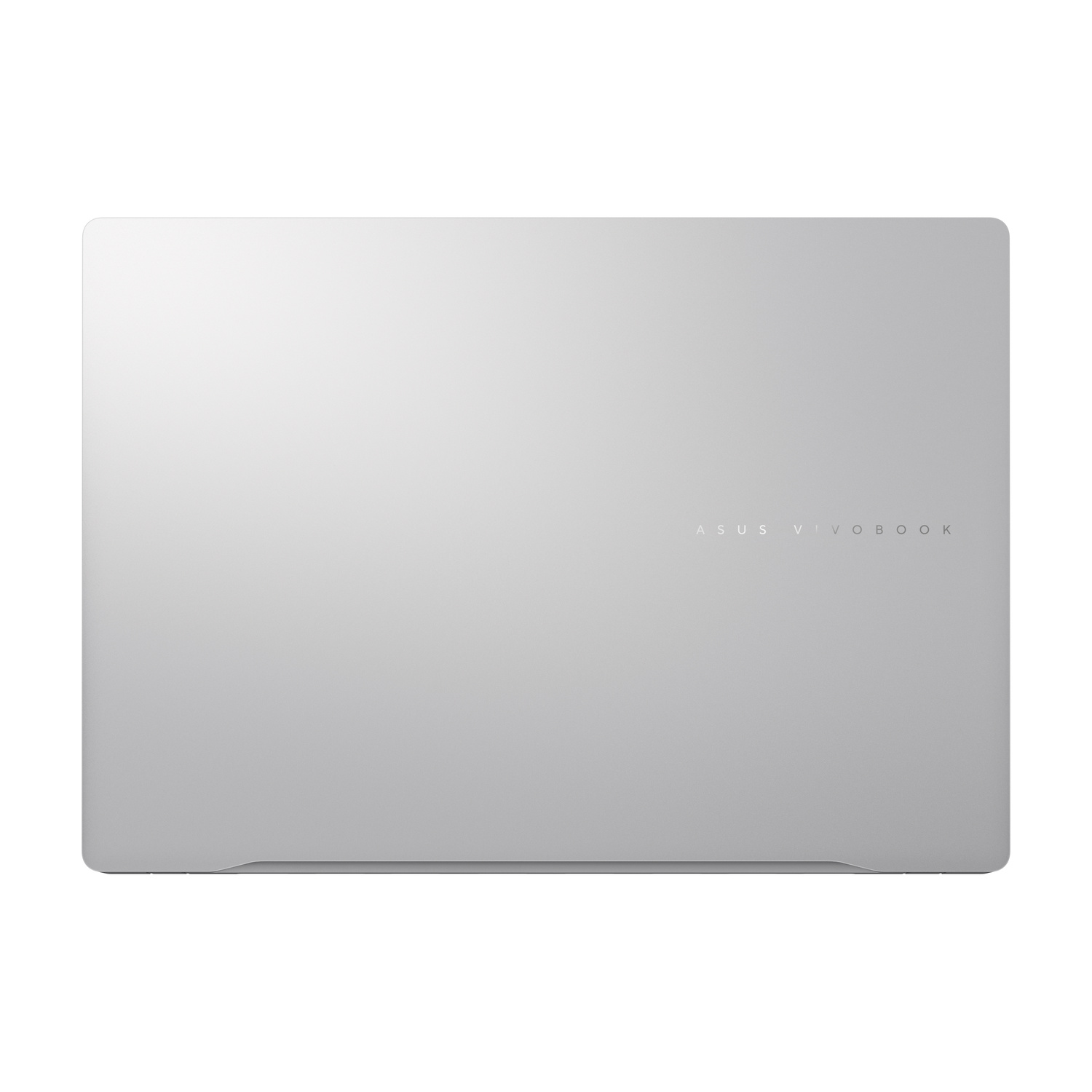 Notebook Asus Vivobook argento chiuso su sfondo bianco.
