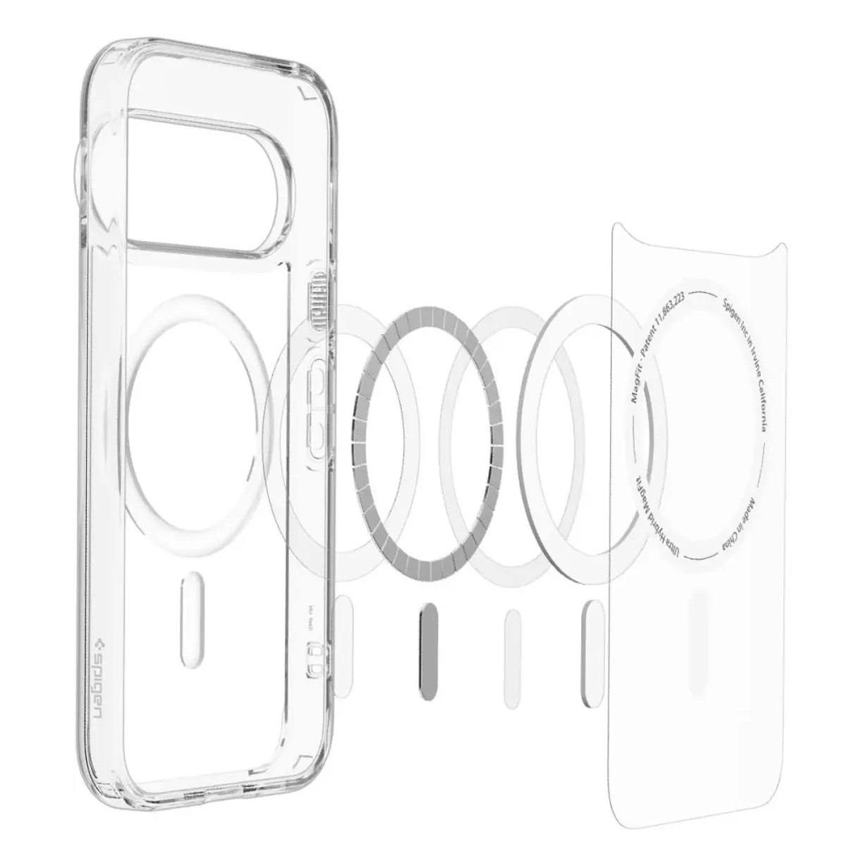 Funda para móvil - SPIGEN Ultra Hybrid Mag, Compatible con Google Google Pixel 11 Pro, Transparente