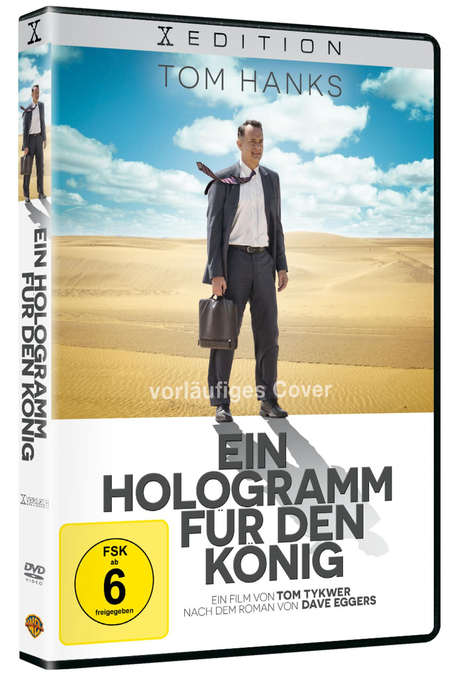 DVD-Cover zeigt Tom Hanks im Anzug in einer Wüstenlandschaft mit blauem Himmel.