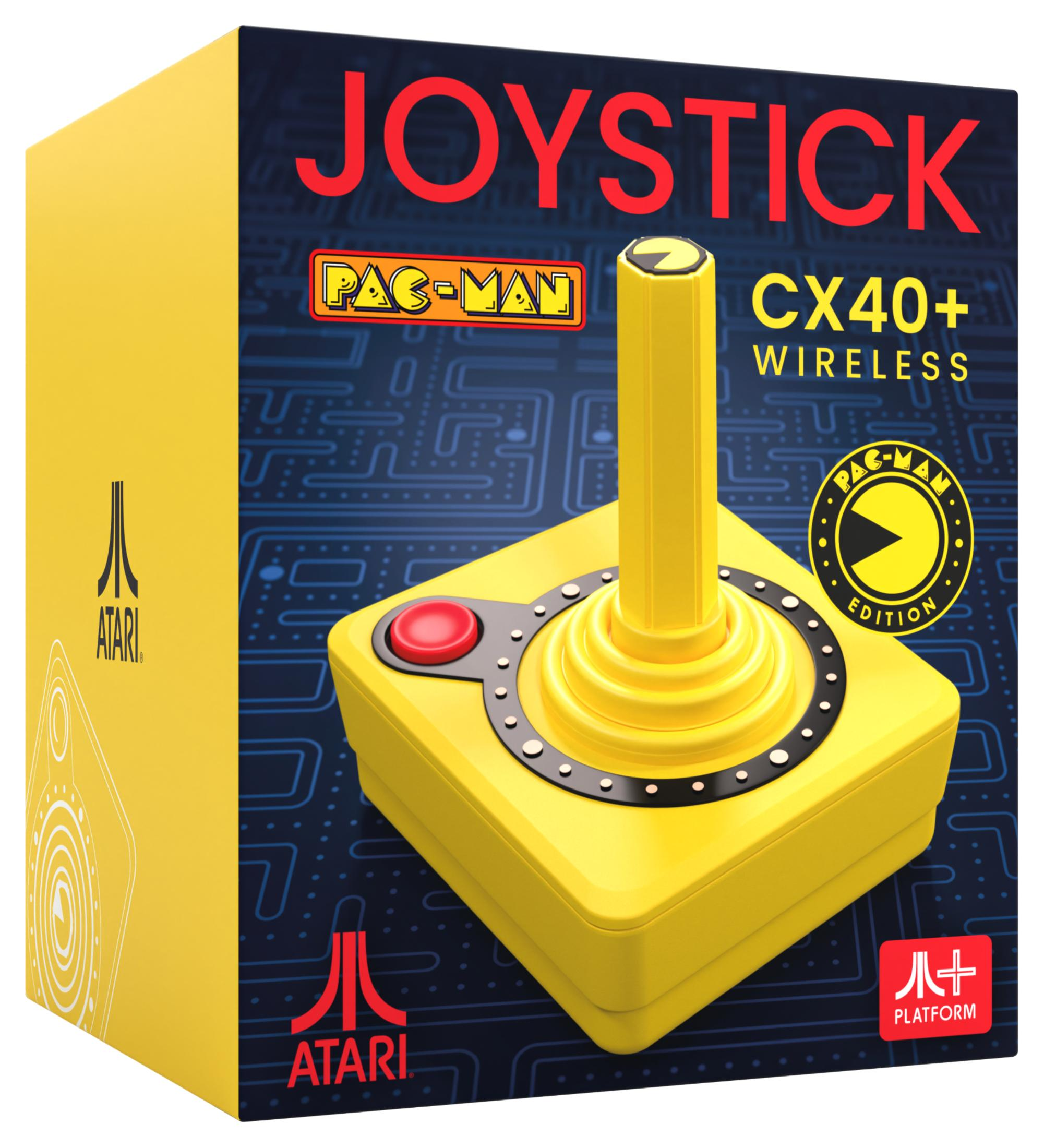 Bezprzewodowy joystick Pac-Man Atari CX40+ w zoltym pudelku.