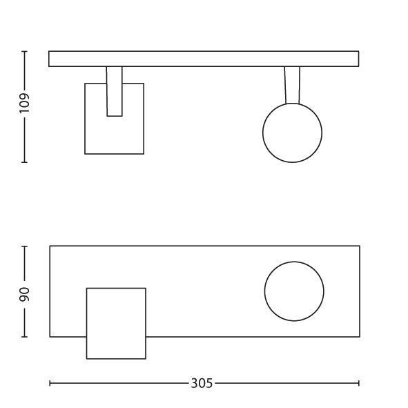 Dessin technique d'une plaque de montage avec dimensions.