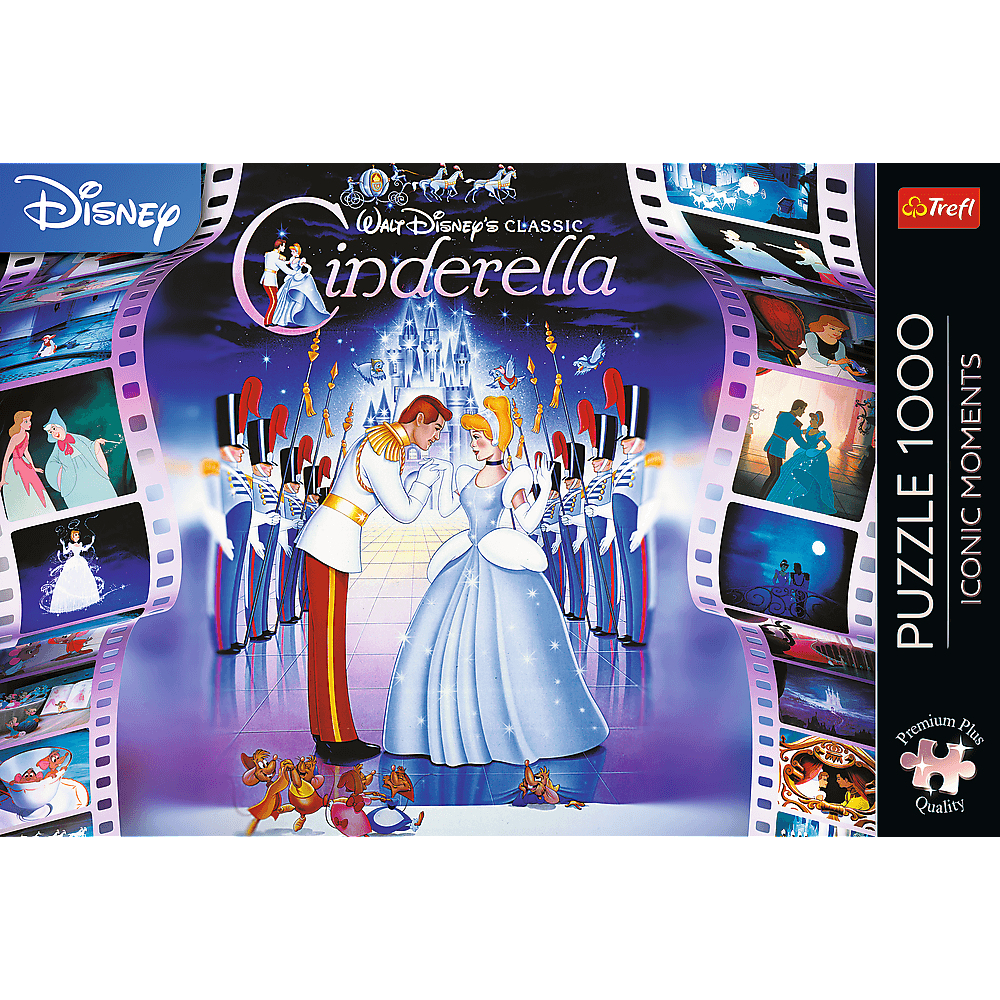 Disney Aschenputtel 1000-Teile-Puzzle mit Aschenputtel und dem Prinzen auf Filmstreifen.