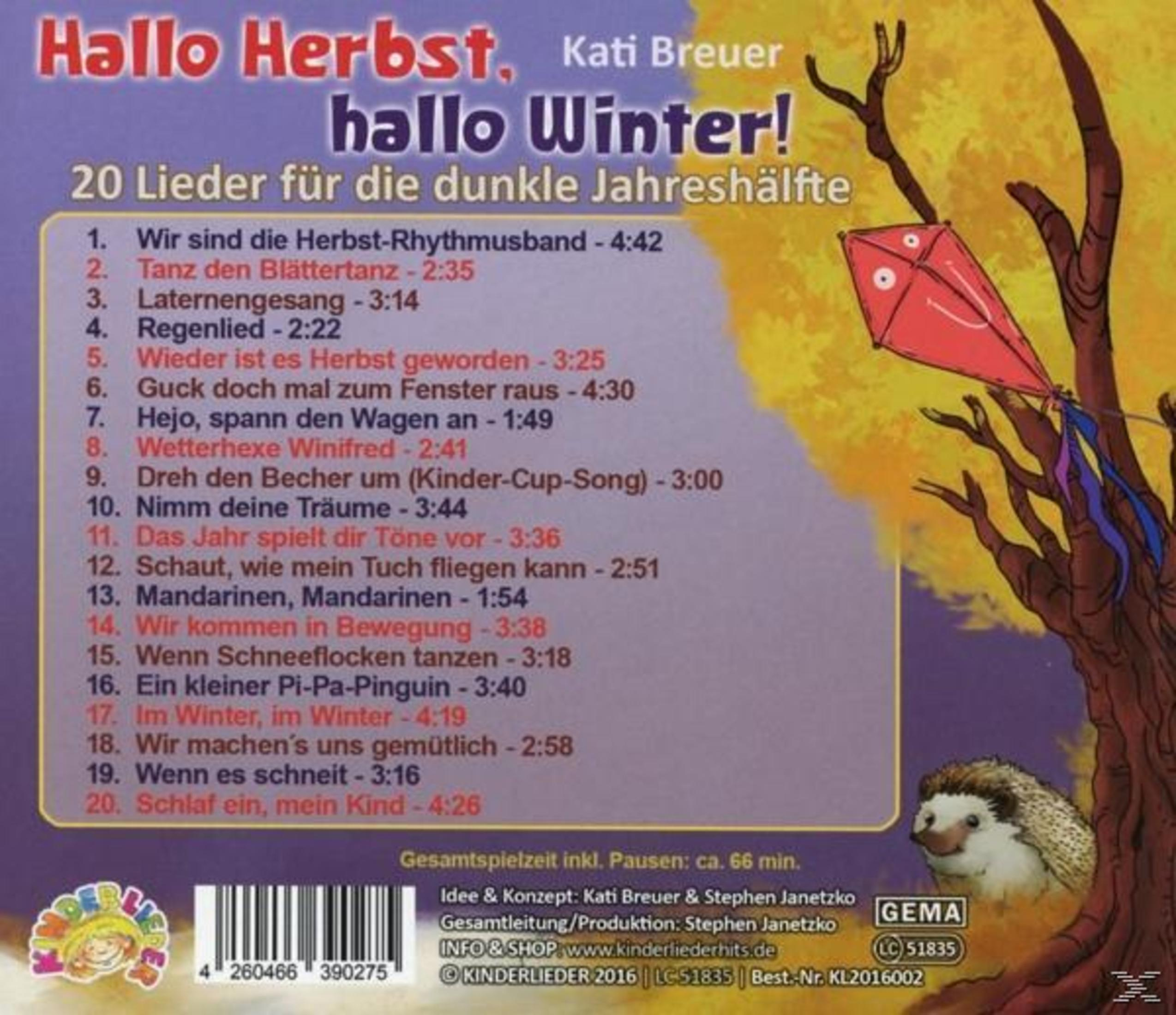 CD-Cover mit Titelliste, einem Baum, rotem Drachen, Igel und herbstlichen Farben.