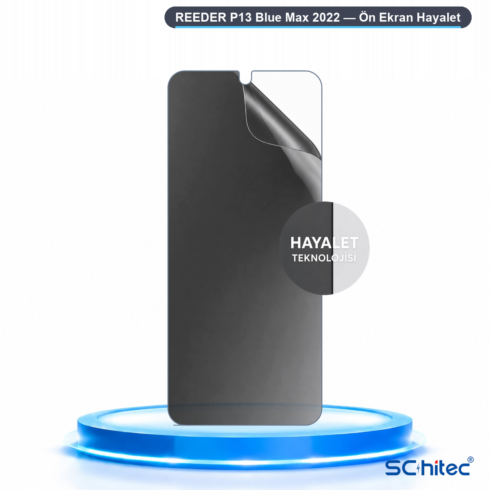 Mavi stant üzerinde Reeder P13 Blue Max 2022 ekran koruyucusu.