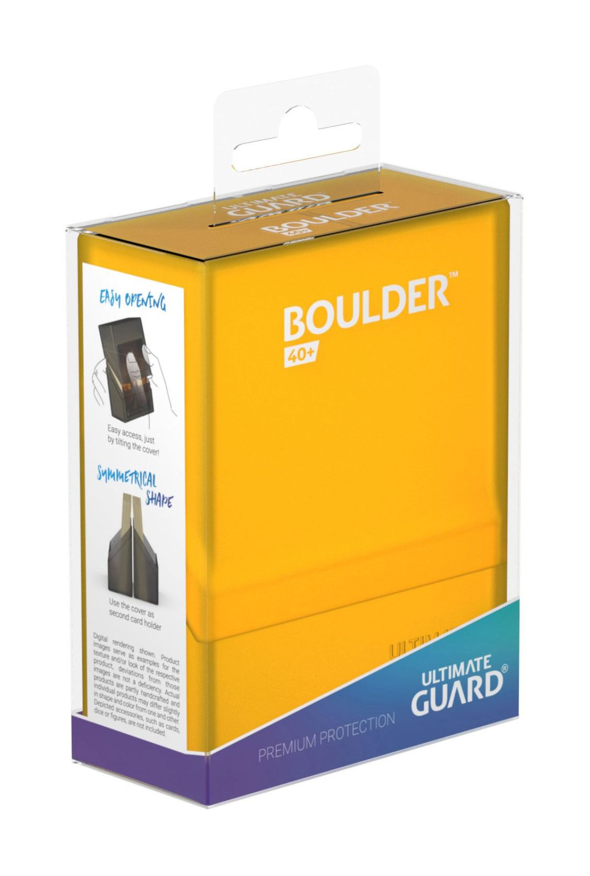 Boîte de deck Boulder 40+ jaune dans son emballage en plastique.