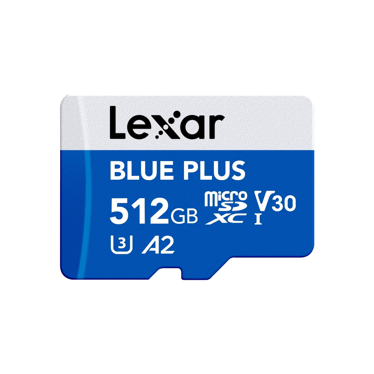 Lexar Blue Plus 512GB MicroSDXC Speicherkarte mit V30 und A2.