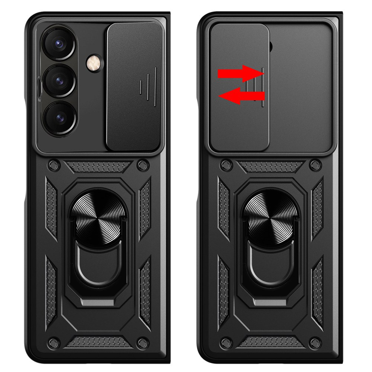 MOBYDEFEND Panzerhülle mit drehbarem Ring, Backcover, Samsung, Galaxy Z Fold 8 Ultra, Blau
